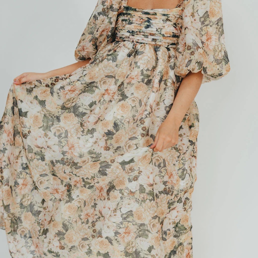 Melody Maxi Dress with Bow and Pleats